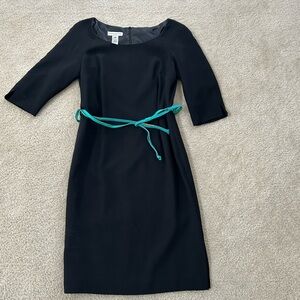VINTAGE Evan Picone Belted Black Dress